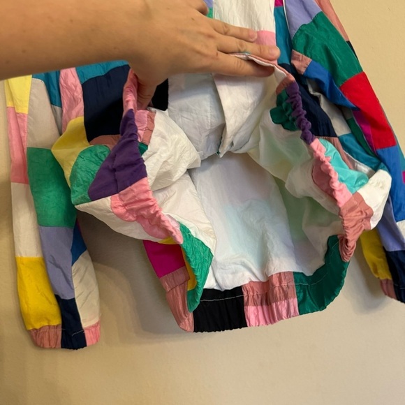 Vinta RARE Marguerite Rubel Patchwork Coat Jacket Of Many Colors Size L Retro - Picture 9 of 16